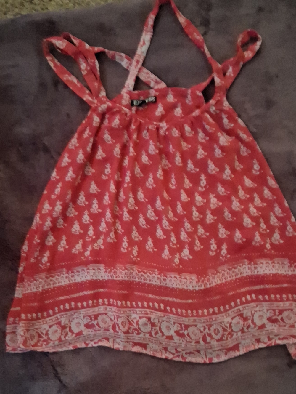 Express Coral Printed Halter Cami